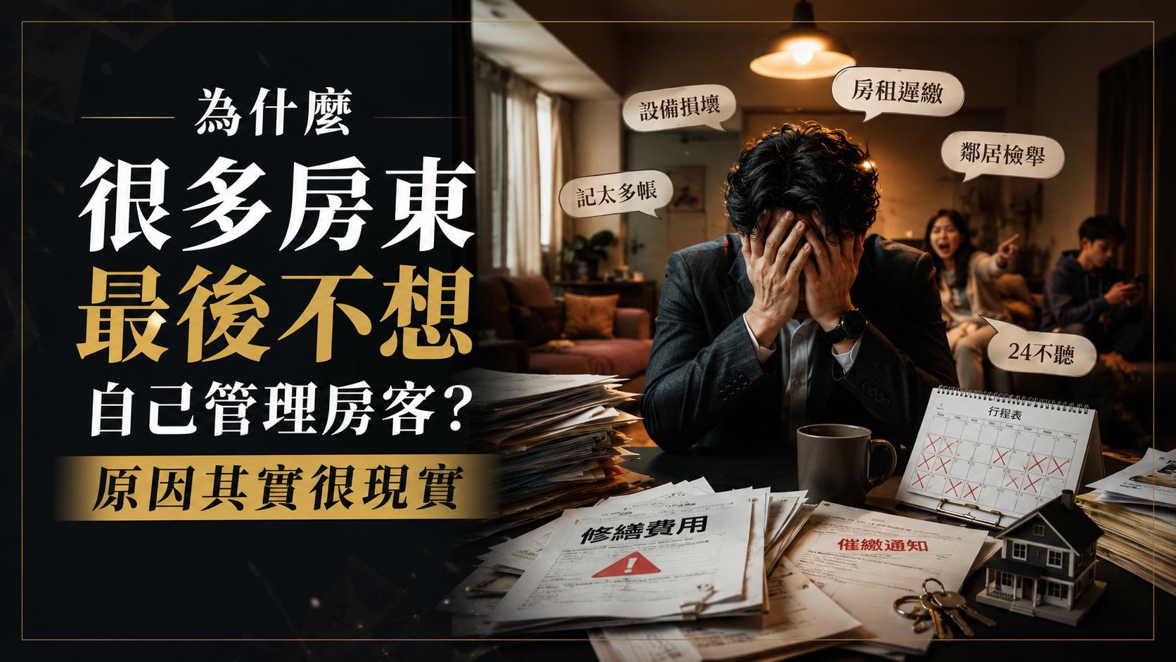 為什麼很多房東最後不想自己管理房客？原因其實很現實