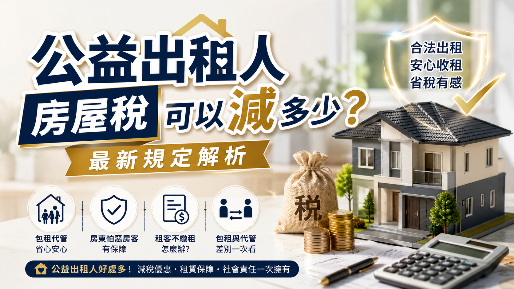 公益出租人房屋稅可以減多少？最新規定解析