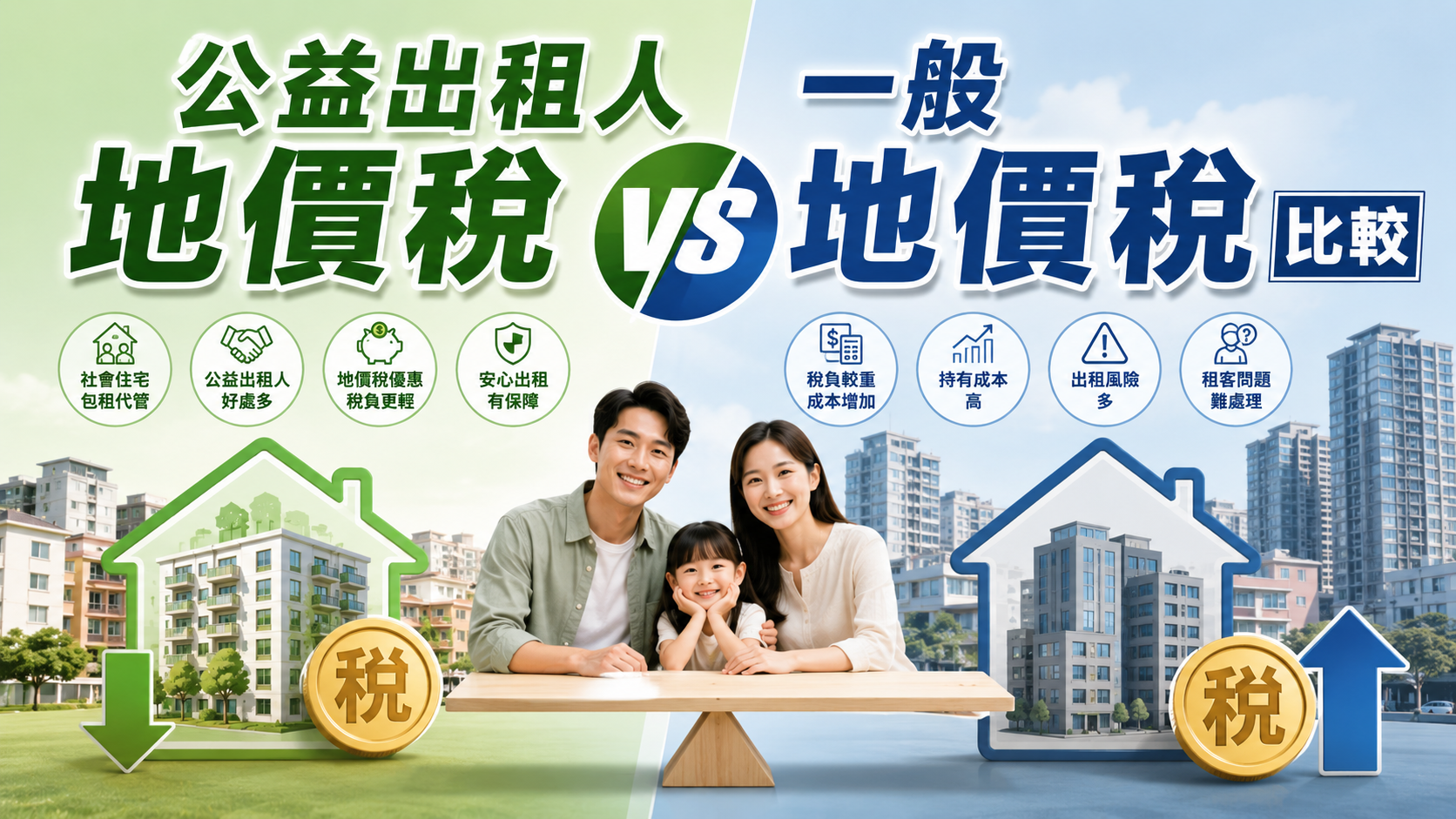 公益出租人地價稅 vs 一般地價稅比較