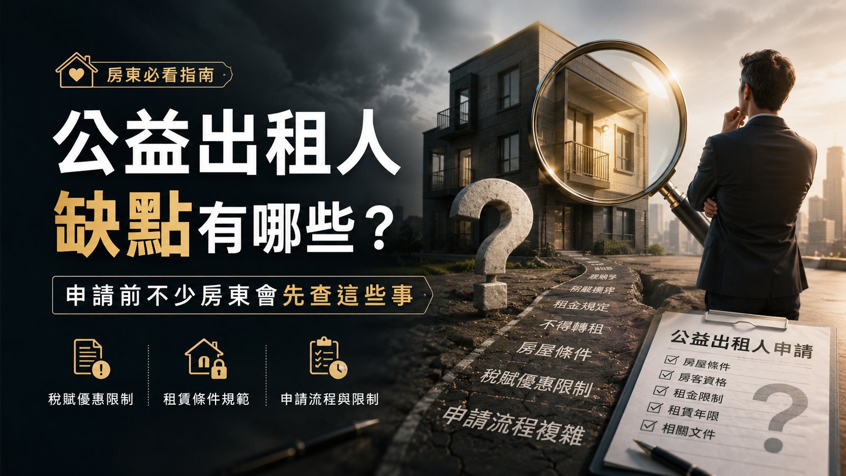 公益出租人缺點有哪些？申請前不少房東會先查這些事