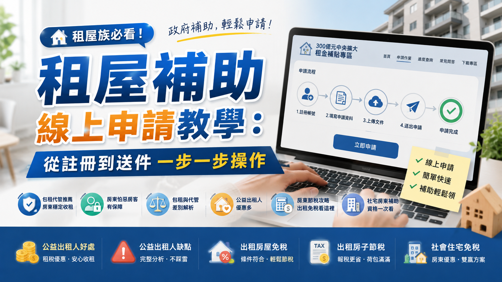 租屋補助線上申請教學：從註冊到送件一步一步操作