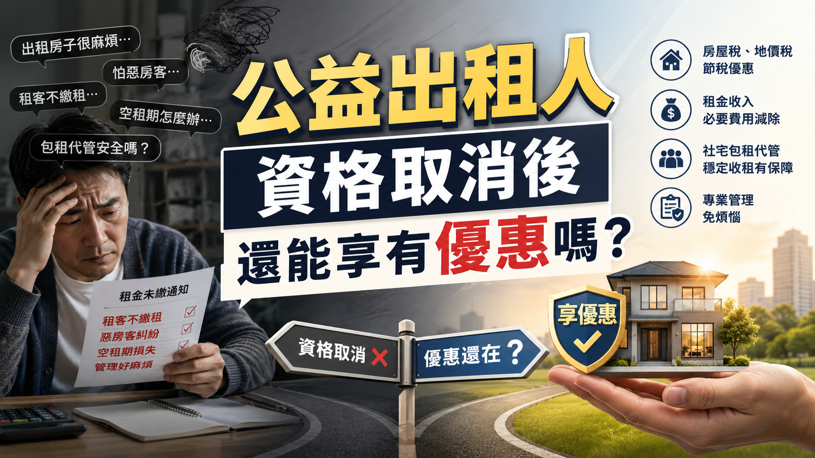 公益出租人資格取消後還能享有優惠嗎？