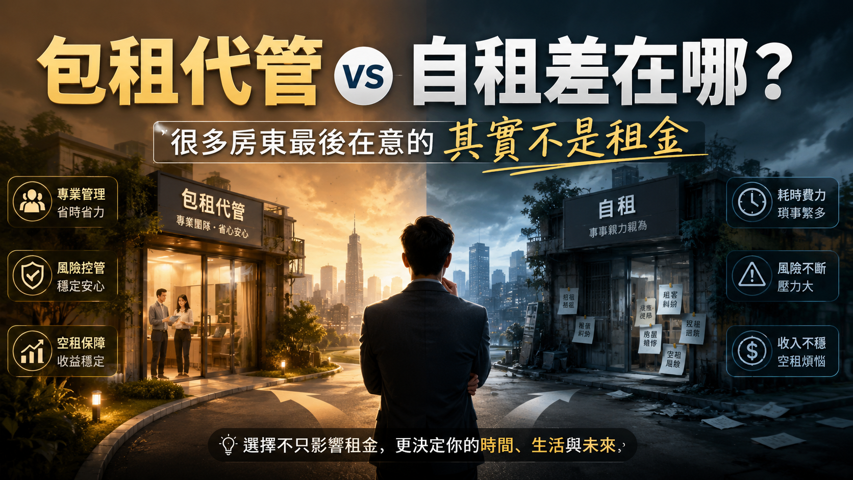 包租代管 vs 自租差在哪？很多房東最後在意的其實不是租金
