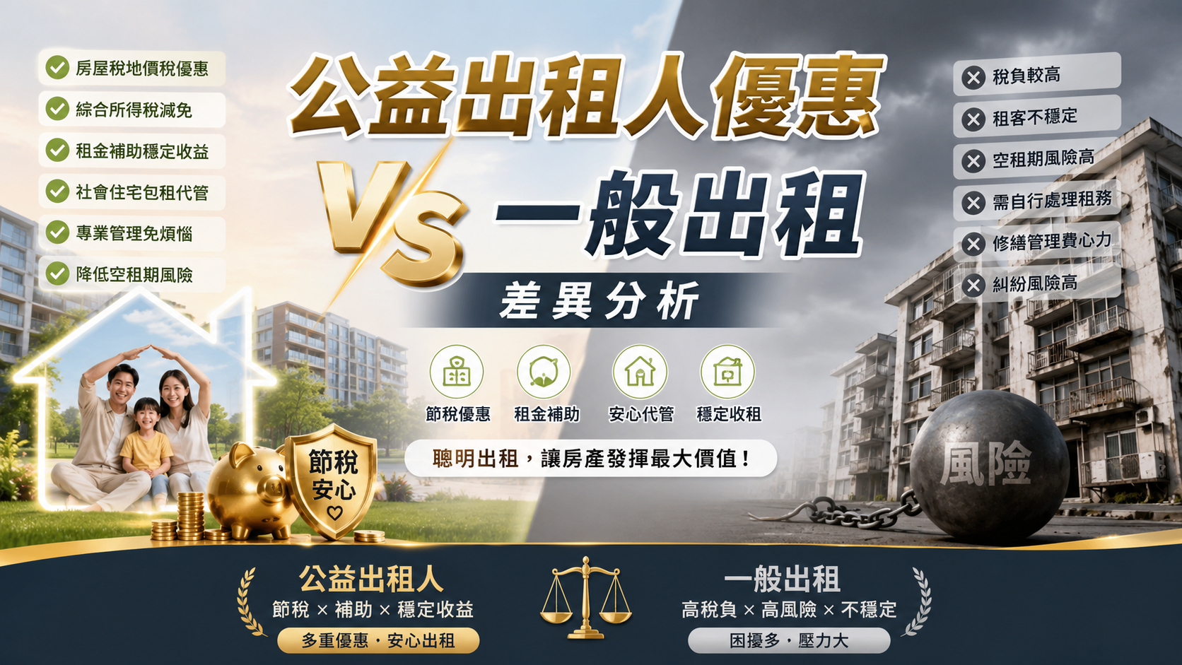 公益出租人優惠 vs 一般出租差異分析