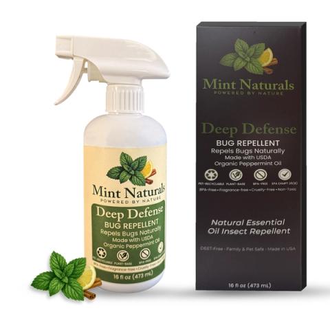 Mint Naturals Deep Defense Bug Repellent 16oz bottle with packaging