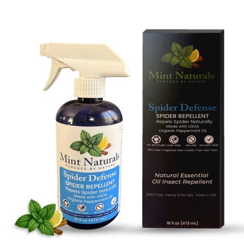 Mint Naturals Spider Defense Repellent 16oz bottle with packaging
