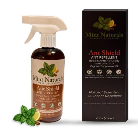 Mint Naturals Ant Shield Repellent 16oz bottle with packaging