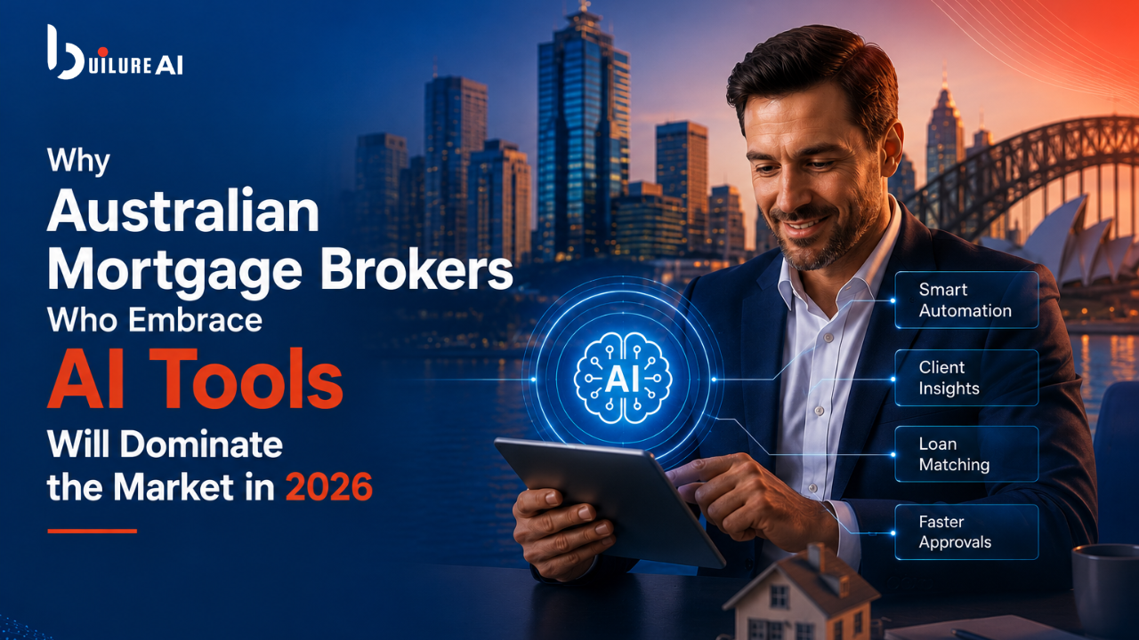An Australian mortgage broker sitting at a modern desk analyzing automated loan and lender policy data on a laptop screen.