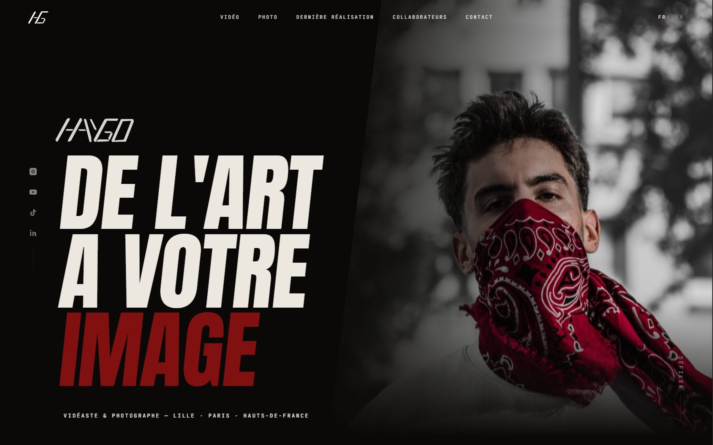 Page d'accueil du site Haygo, realisee par le studio