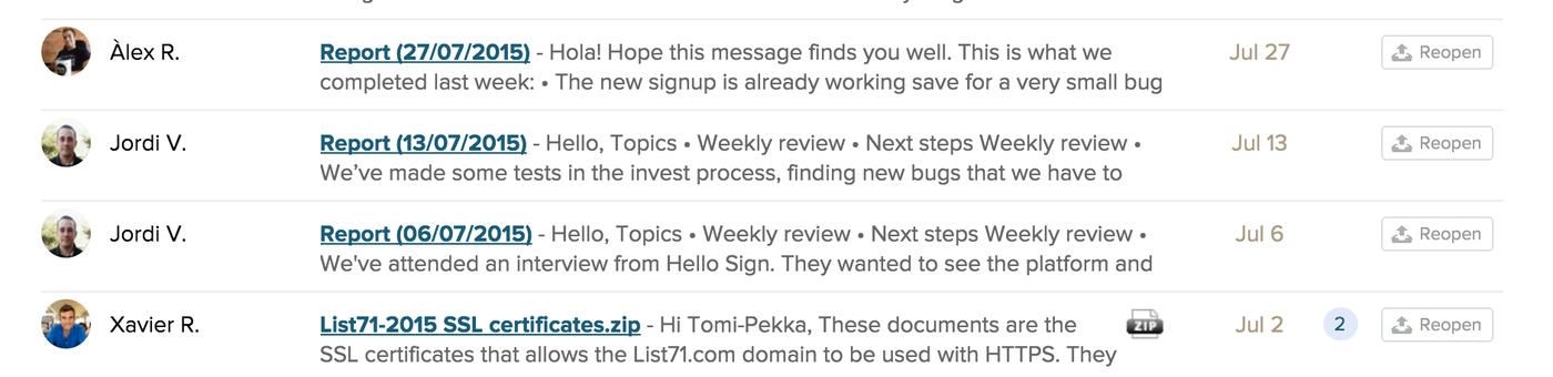 Reporting on Basecamp