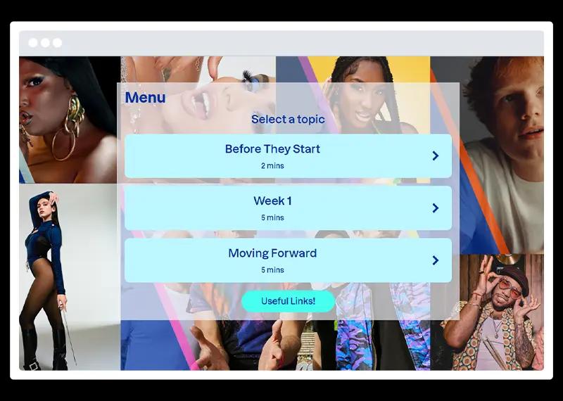 Warner Music Group learning interface