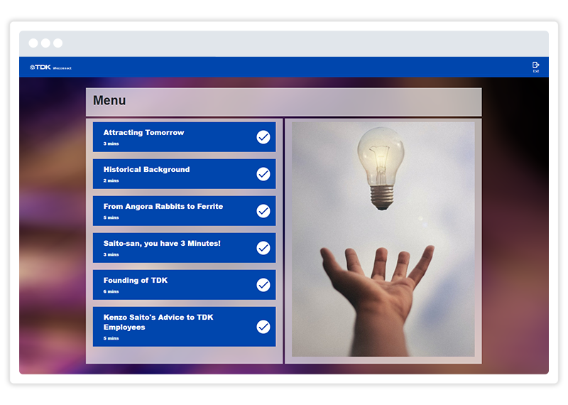 Great eLearning examples - a TDK screenshot for a Gomo eLearning course