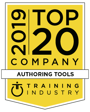 Training Industry 2019 Top 20 Authoring Tools badge