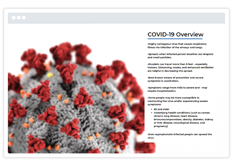 a screenshot of a Warner Music course displaying COVID-19 guidance