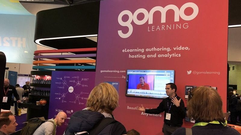 Jeff Fissel showcasing Gomo at Learning Technologies 2019