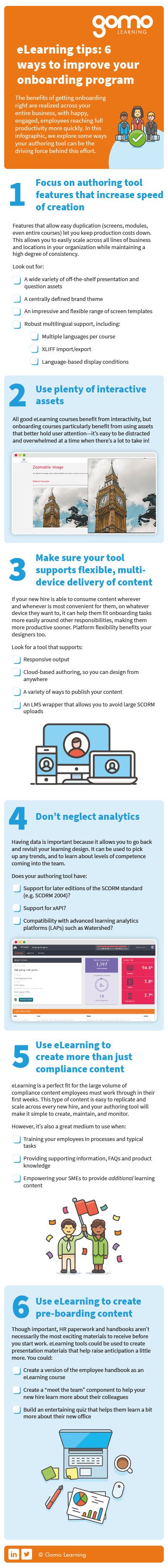 Mobile suitable version of 6 wars to improve your onboarding program infographic