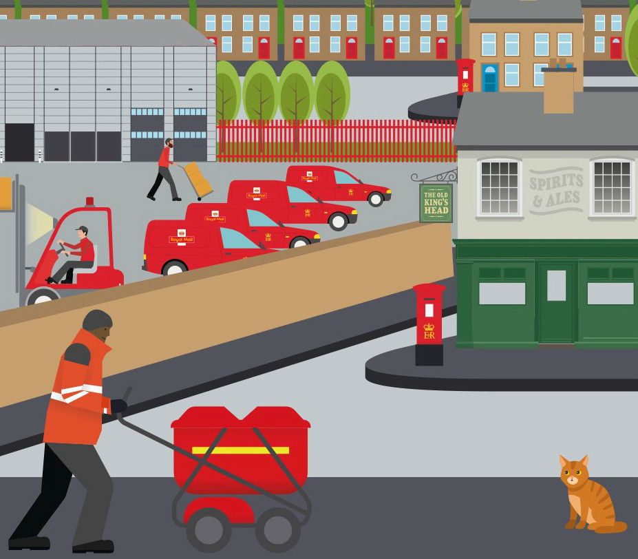 A screenshot of imagery used in Royal Mail's Knowing the Business enterprise learning