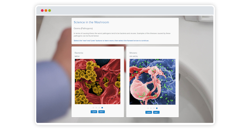 A photo of two images of scientific microcosms to illustrate great eLearning examples