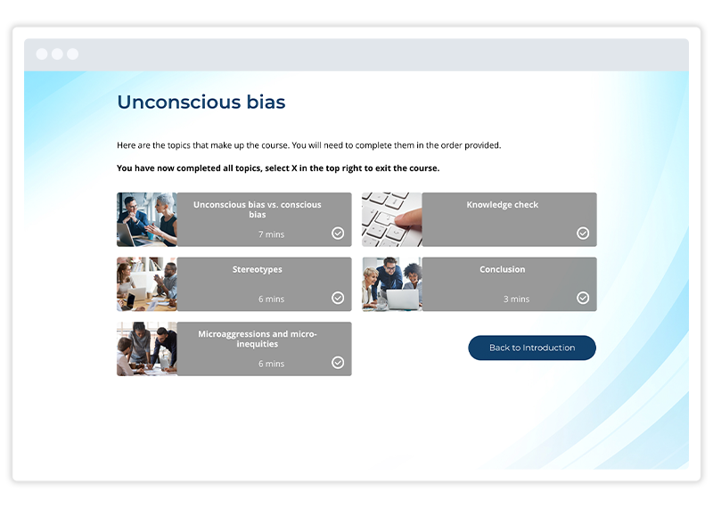  An eLearning screenshot of Diversity and Inclusion training by Affirmity, built using Gomo's eLearning authoring tool 