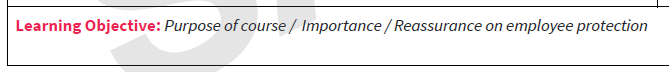 Example of learning objective written into Gomo storyboard template