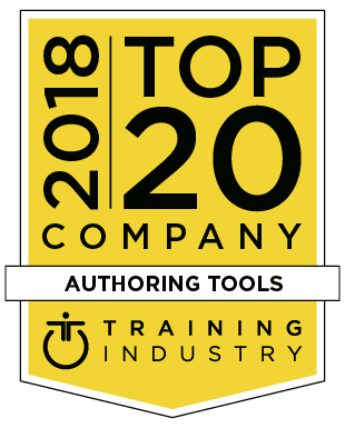 Training Industry 2018 Top 20 Authoring Tools award badge