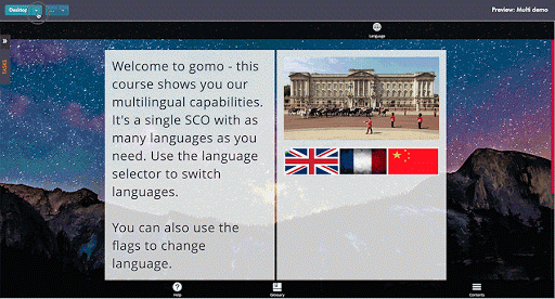 Animated gif showing responsive design within Gomo Learning