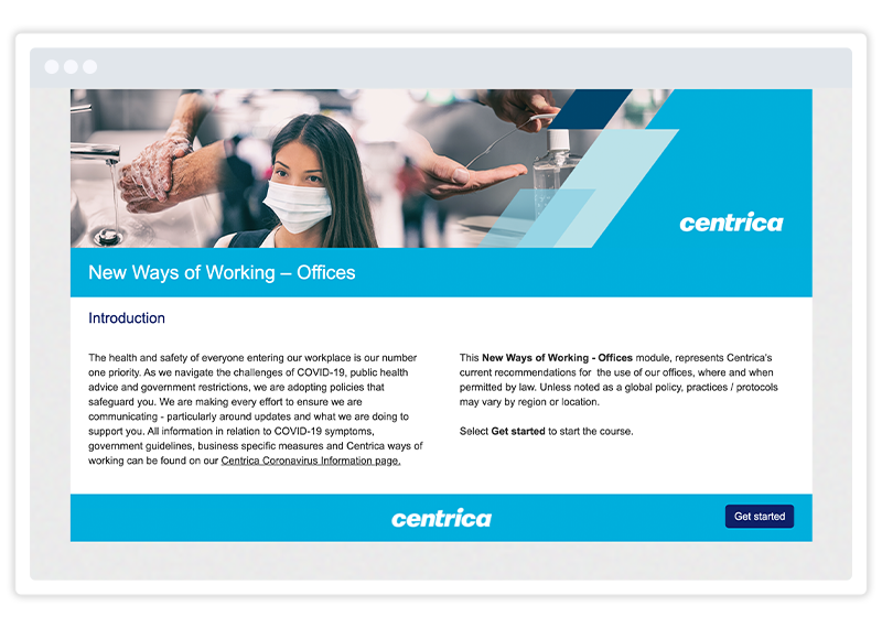 Great examples of elearning courses - Centrica training built using Gomo elearnng authoring tool