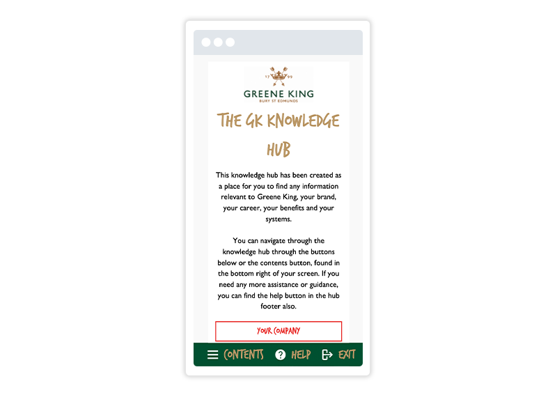 a greene king hub homepage in mobile format