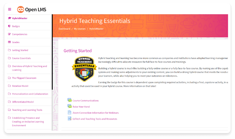 hybrid teaching essentials ui