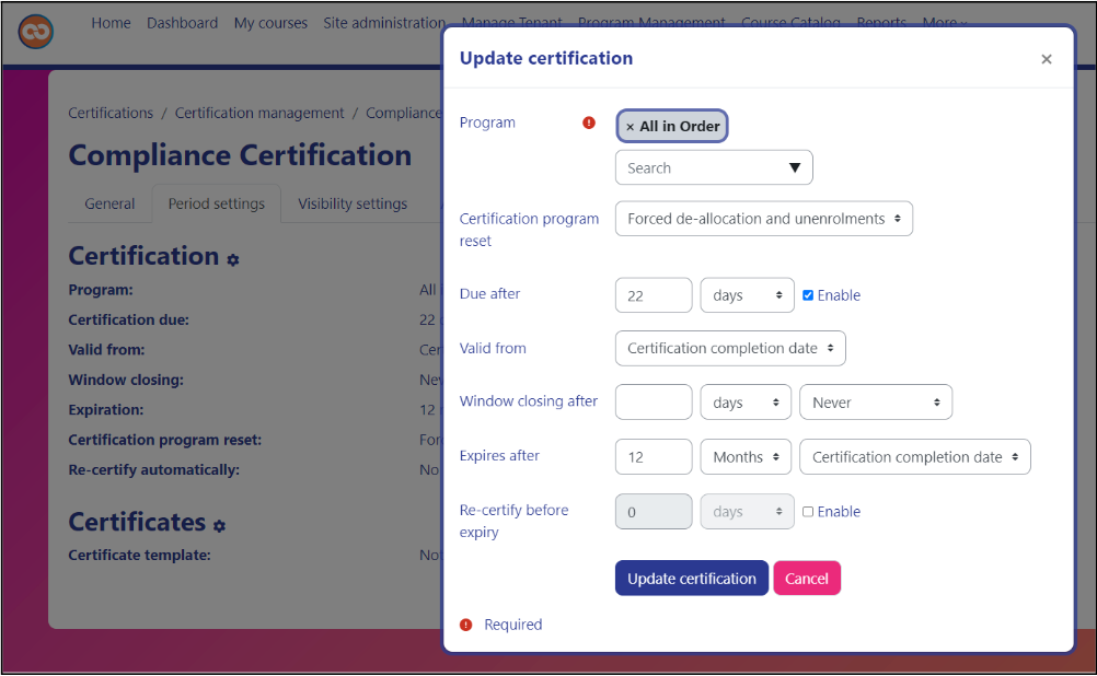 Agilice su capacitación en cumplimiento con las funciones de certificación de Open LMS