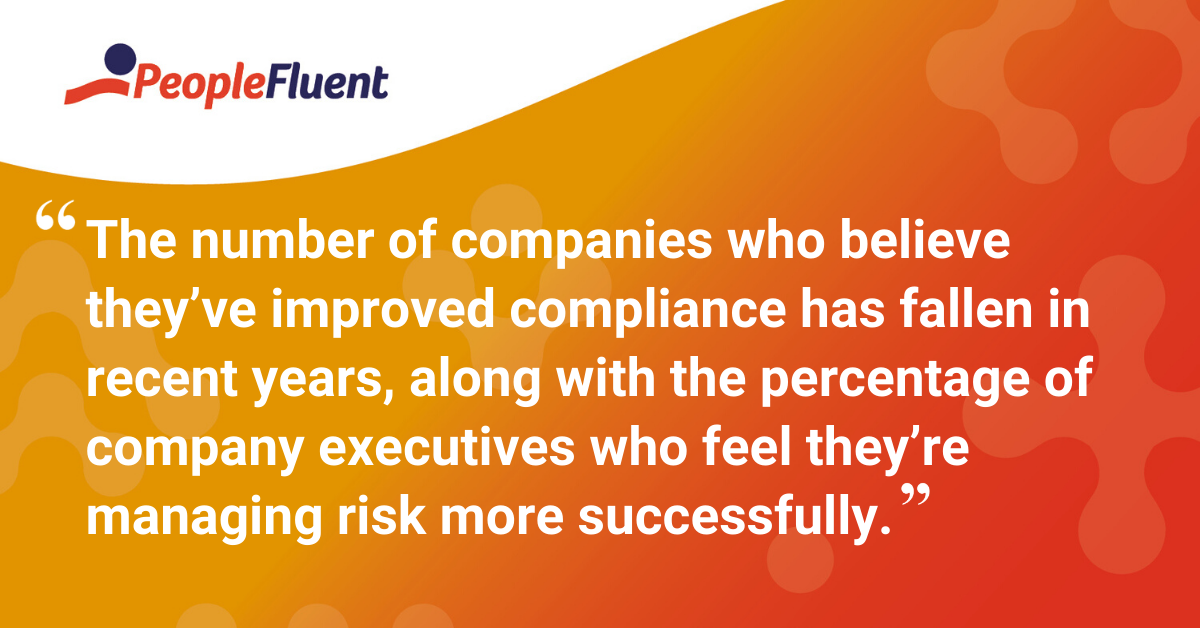 "The number of companies who believe they’ve improved compliance has fallen in recent years, along with the percentage of company executives who feel they’re managing risk more successfully."