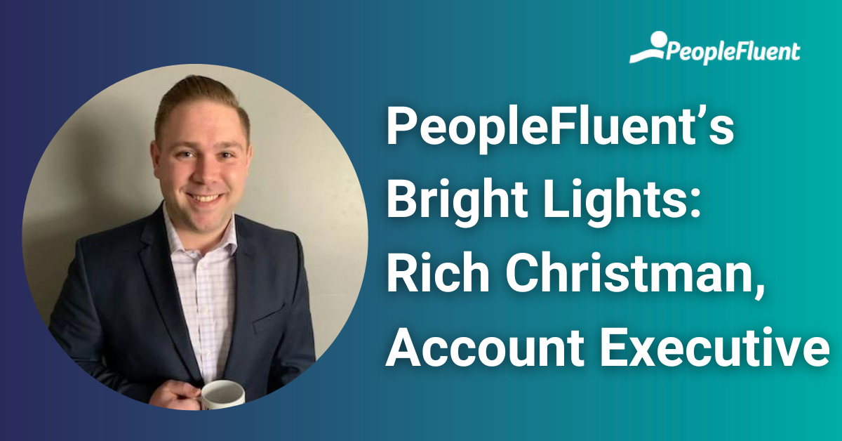 Rich Christman appears in a circular frame on the left side of the image. On the right side is the following text: PeopleFluent's Bright Lights: Rich Christman, Account Executive