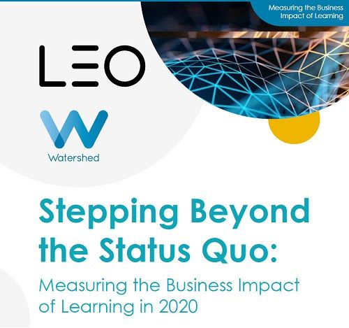 The front cover of LEO Learning and Watershed's 2020 Measuring the Business Impact of Learning survey