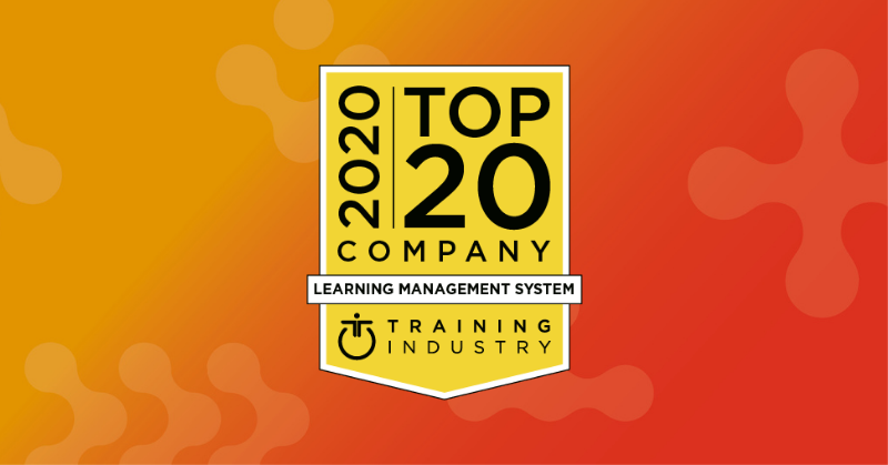 This is a graphic: PeopleFluent recognized as one of the Top 20 LMS companies by Training Industry.