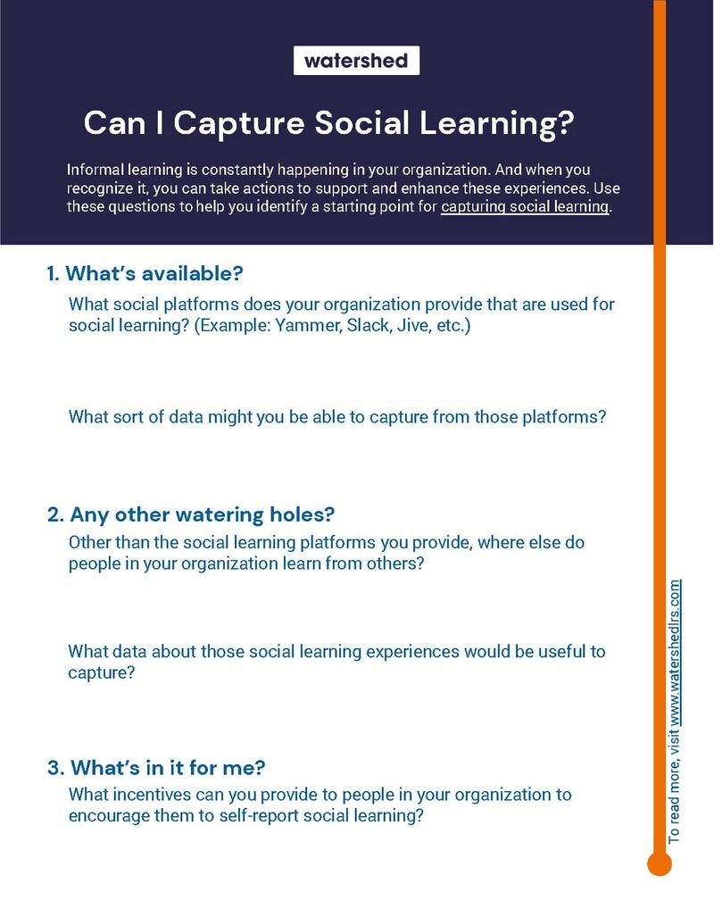 Capture Social Learning | Worksheet | Watershed