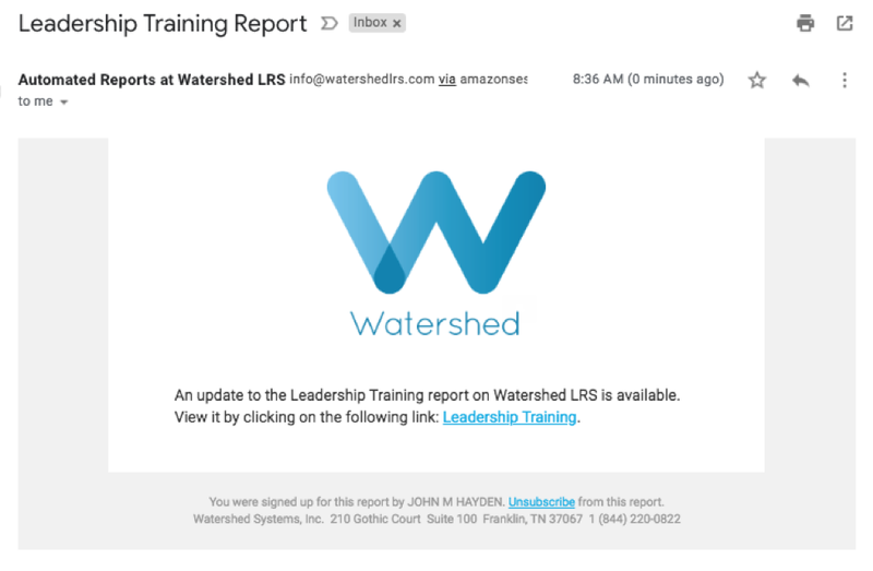 Watershed Report Subscription Emails