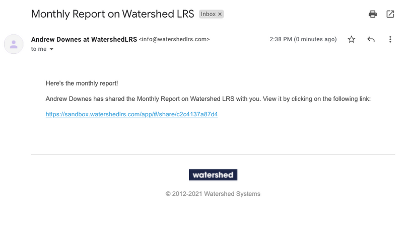 Example of an automated report from Watershed