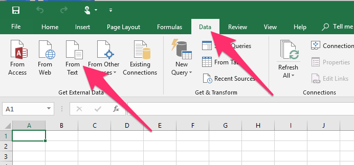 Select From Data in Excel.