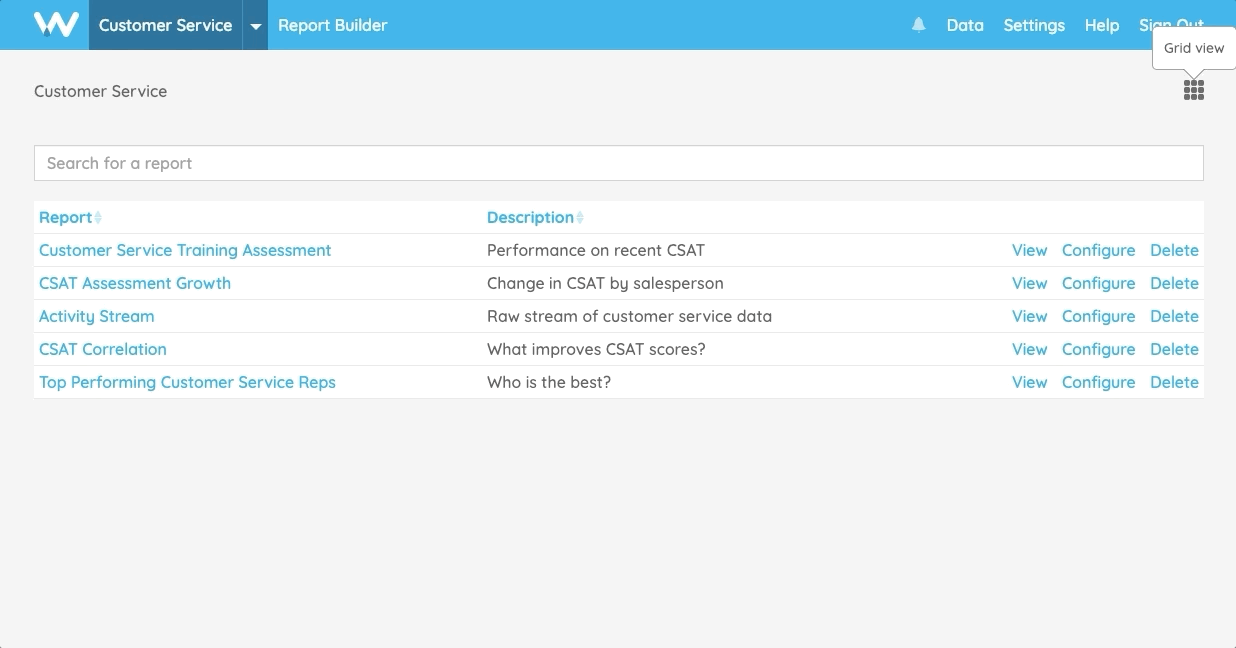 Toggling between List and Grid Views on dashboards