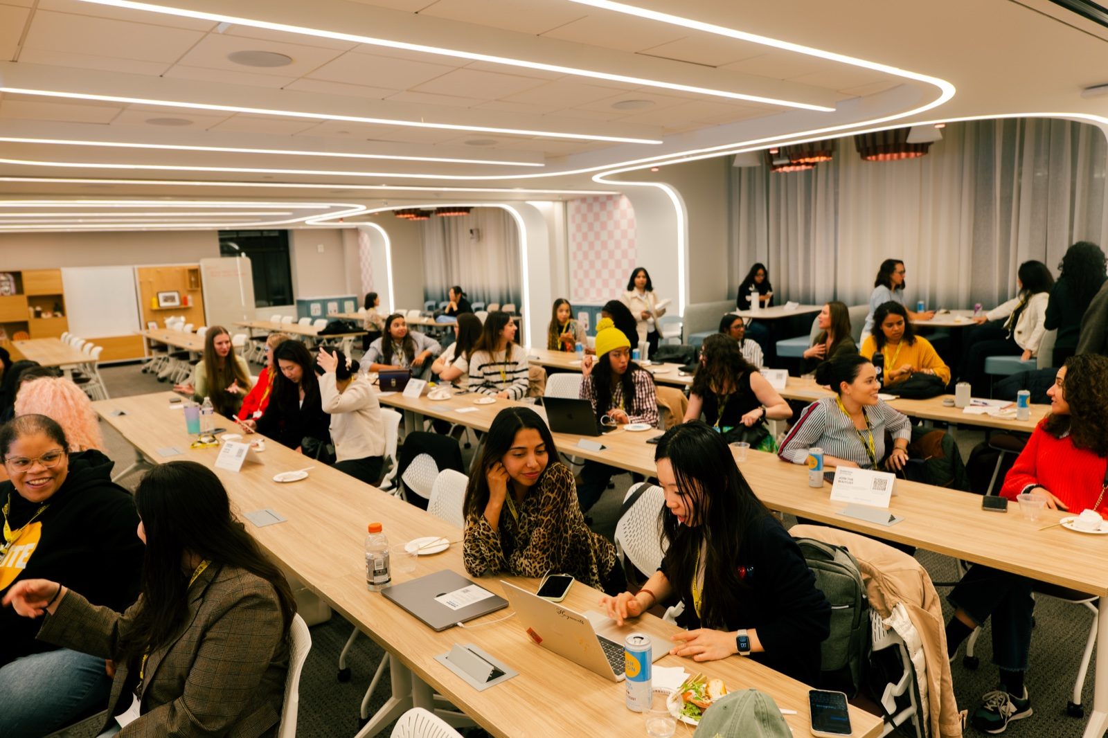 A full room at the Audacious AF AI Skills Share at Pinterest NY