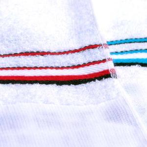 ボーダータオル (平地付)ボーダータオルのボーダー拡大赤色と水色