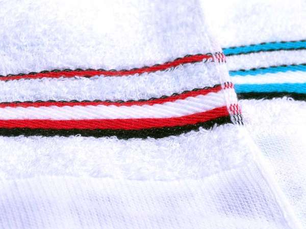 ボーダータオルのボーダー拡大赤色と水色