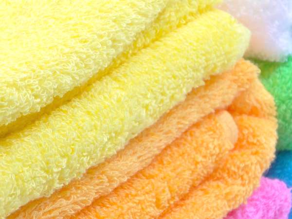 バスタオルのカラー全色を重ねて拡大