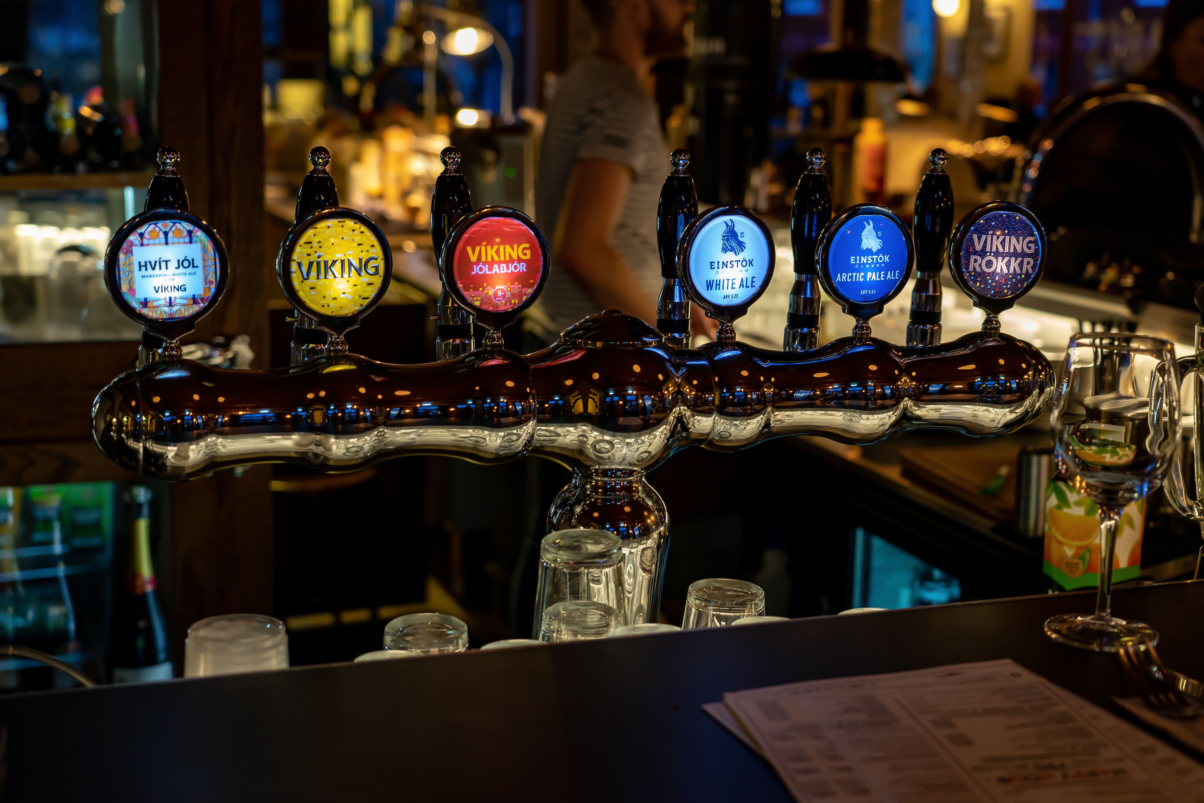 Craft beer taps in Iceland