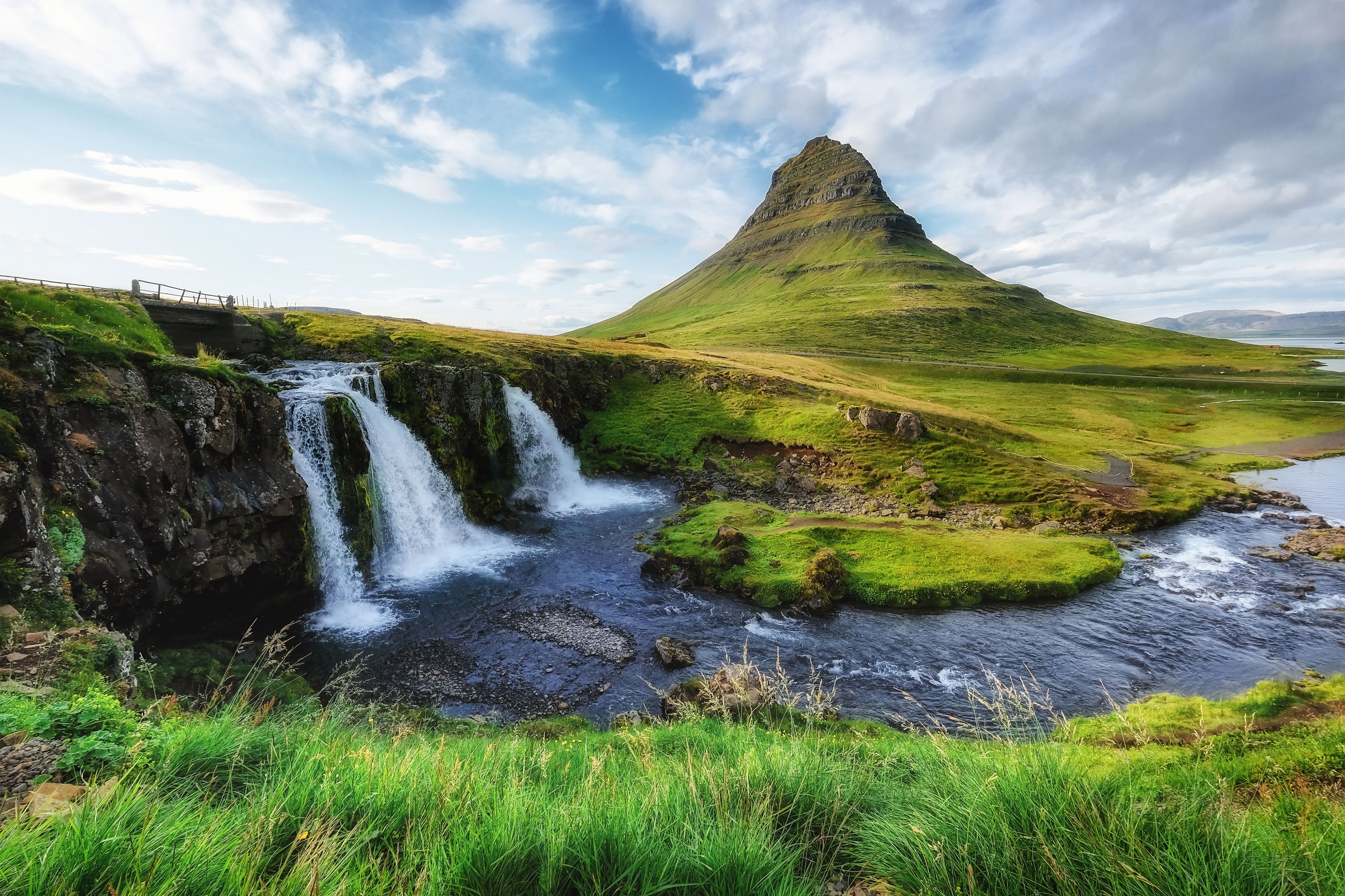 A stunning image of Kirkjufell, one of the most impressive geological wonders in the area.
