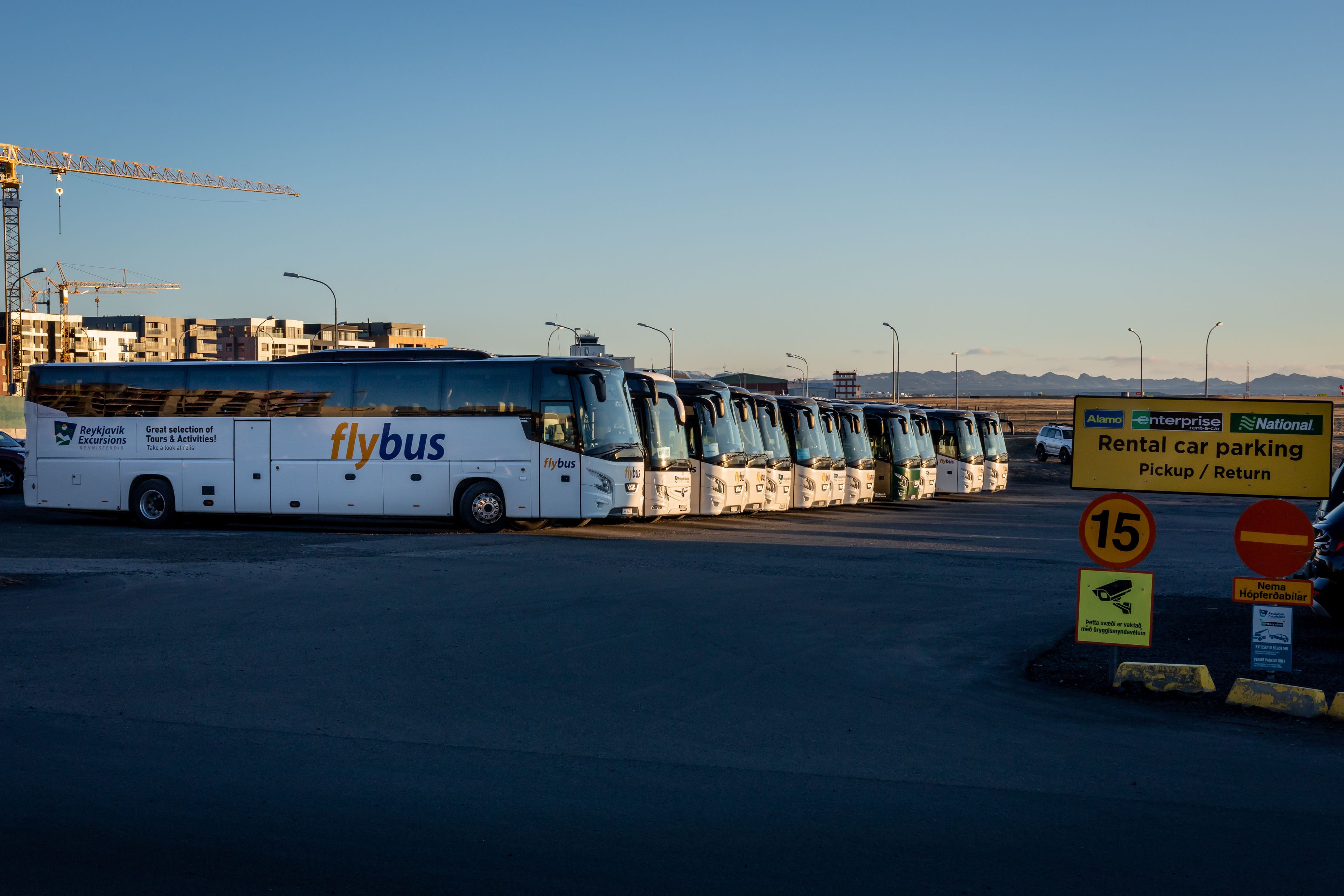 Flybus fleet in Keflavik Airport, Iceland