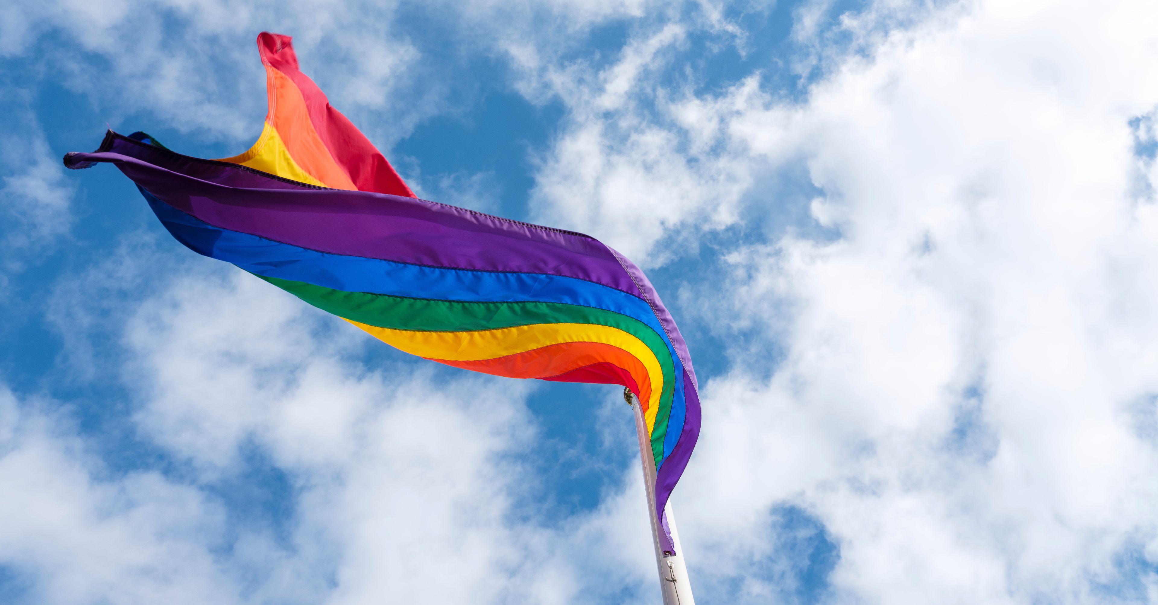  The gay pride flag flies in the Icelandic wind