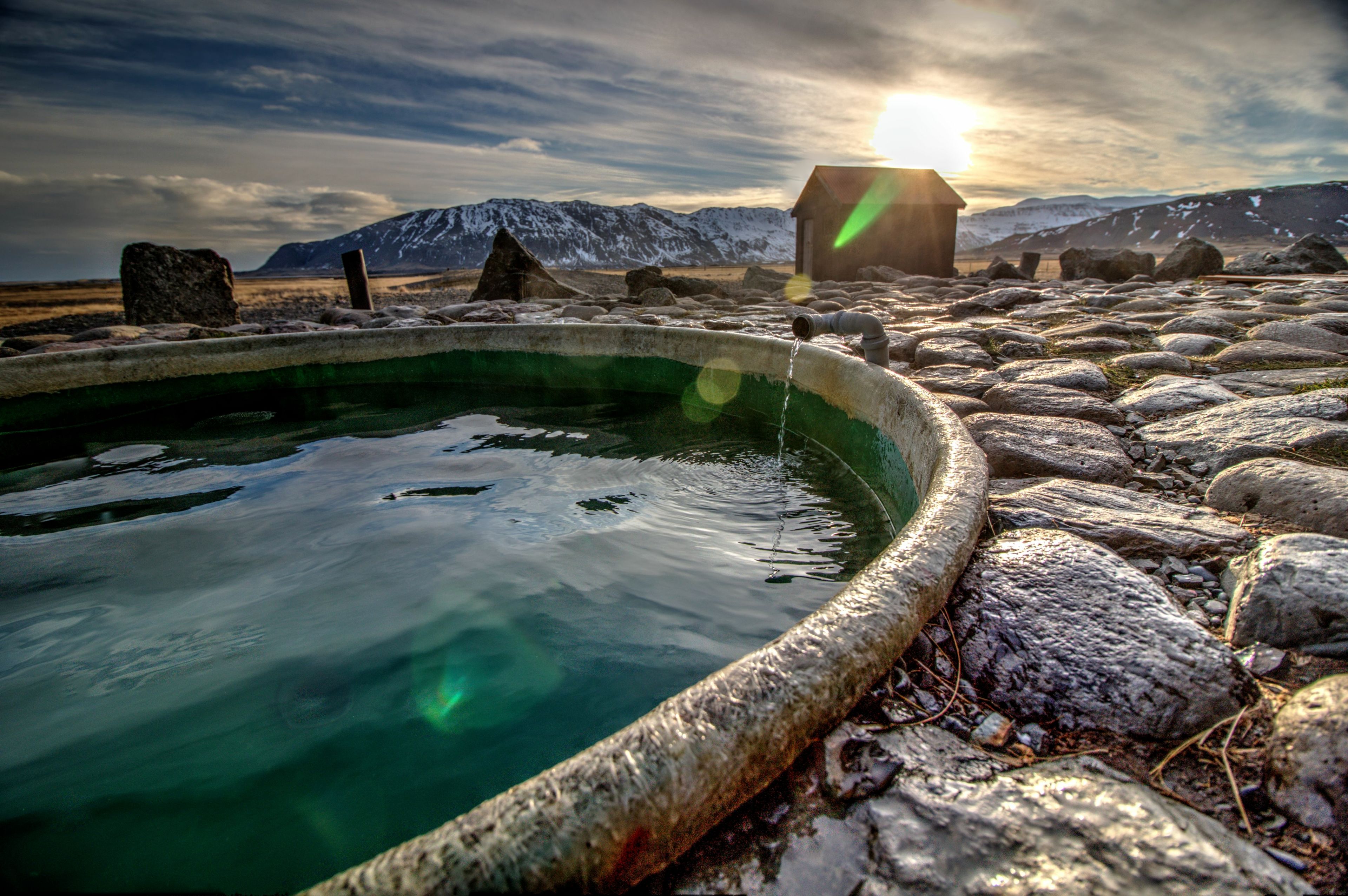 One of the five Hoffell Hot Tubs