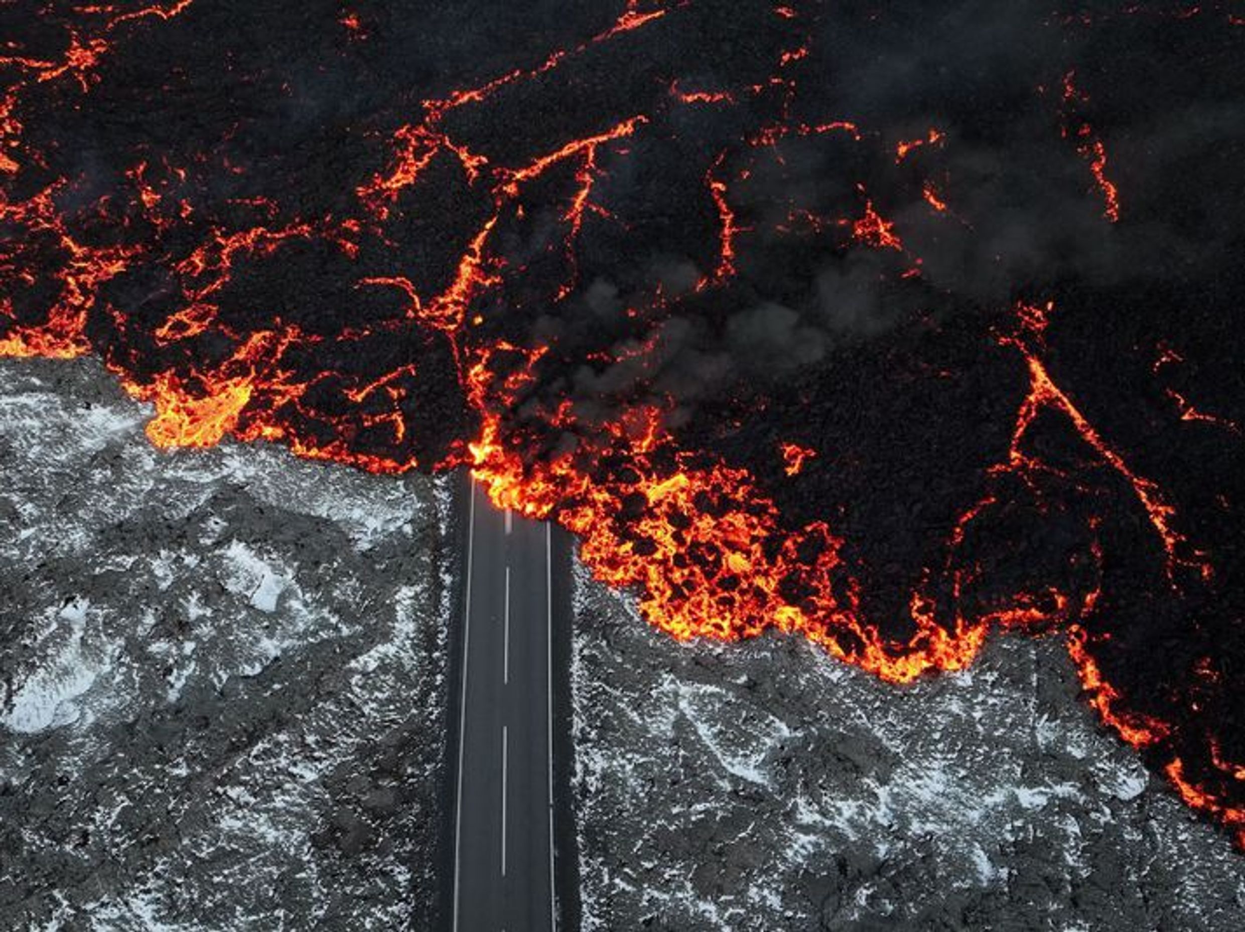 Eruption of a volcano in Iceland