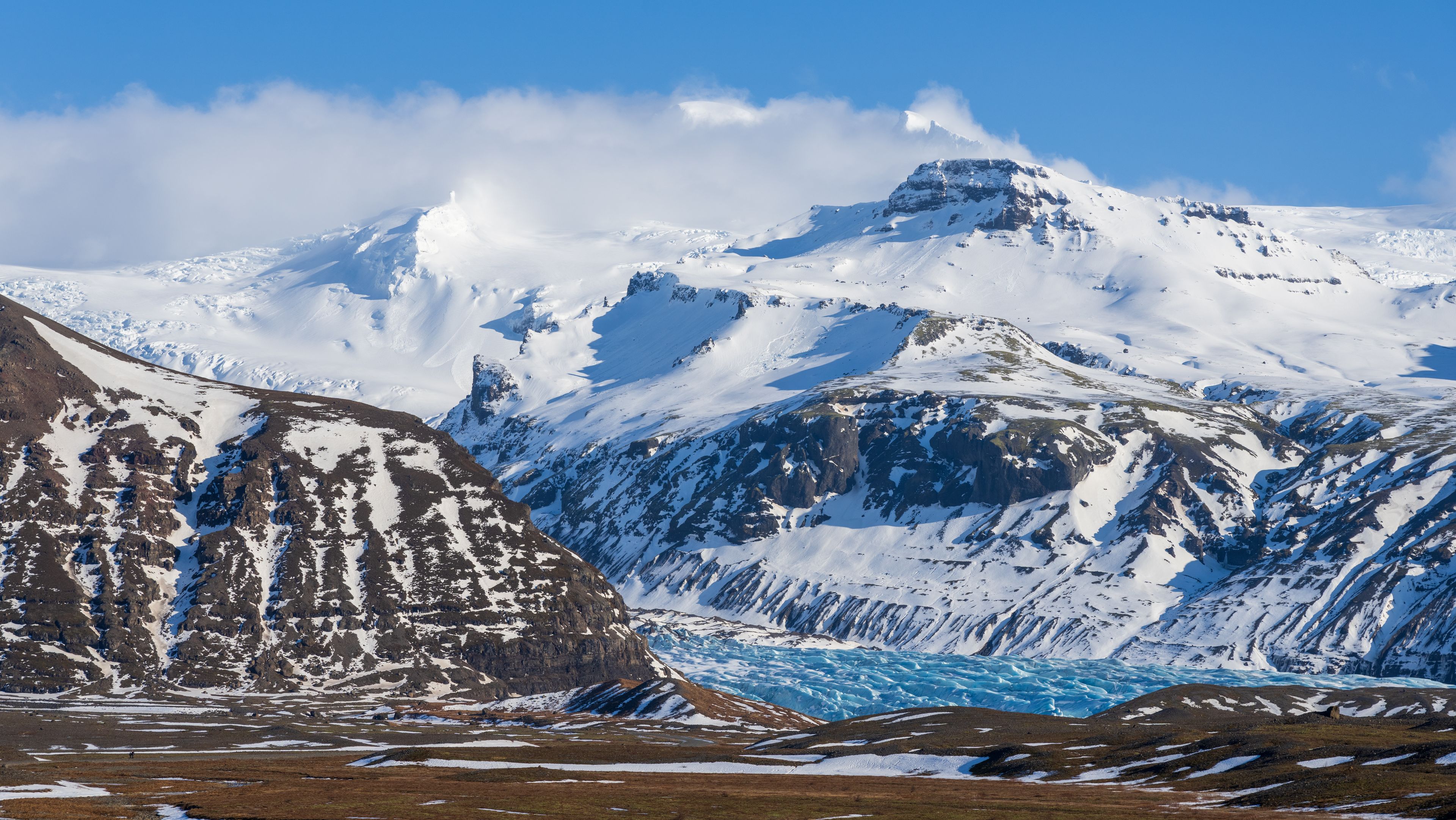 Skaftafell National Park in winter, Southeast Iceland.